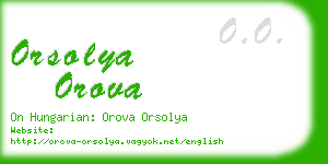 orsolya orova business card